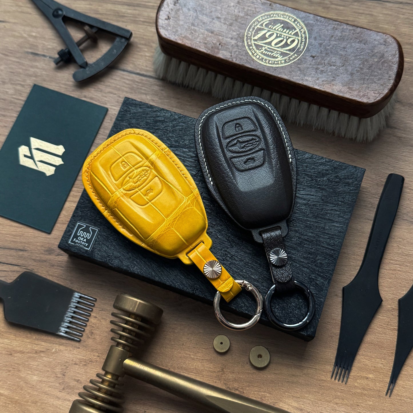 Subaru Car Key Fob Cover Leather