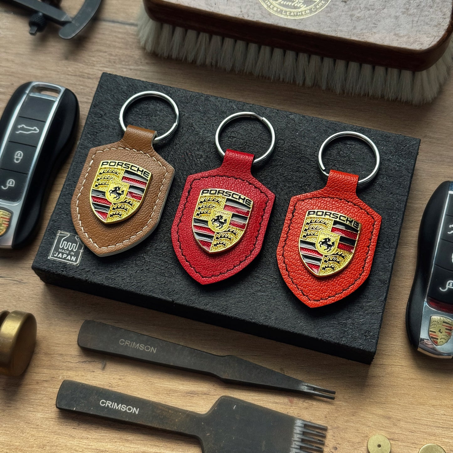 Porsche Car Key Fob Cover Leather
