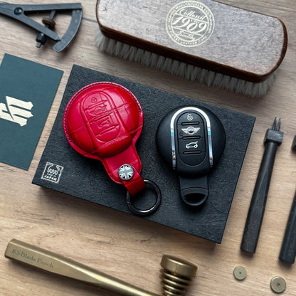 Mini Car Key Fob Cover Leather