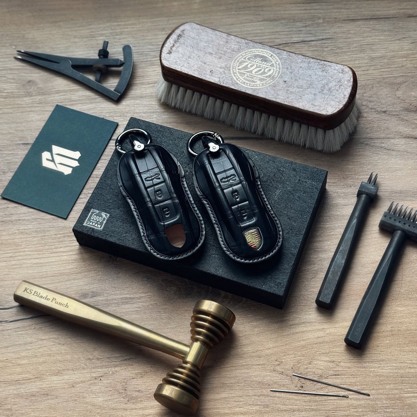 Porsche Car Key Fob Cover Leather