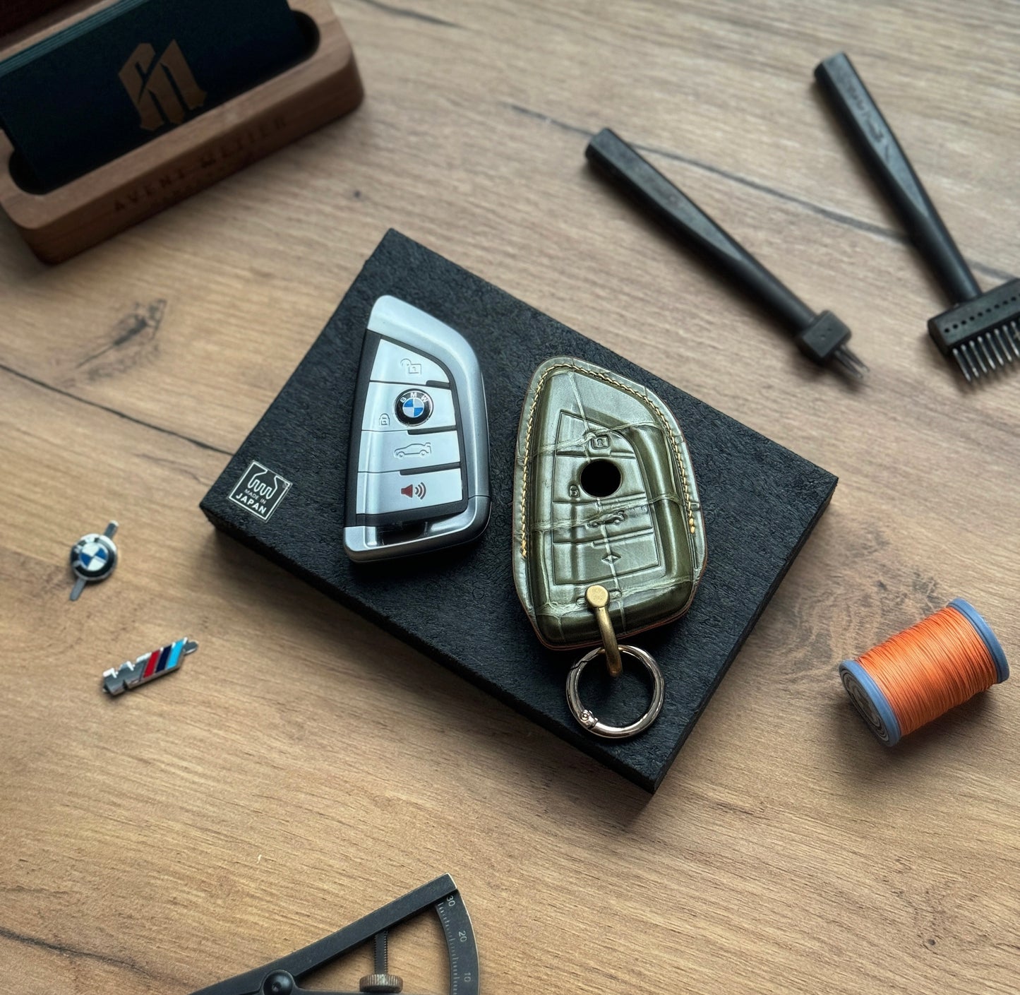 BMW Car Key Fob Cover Leather