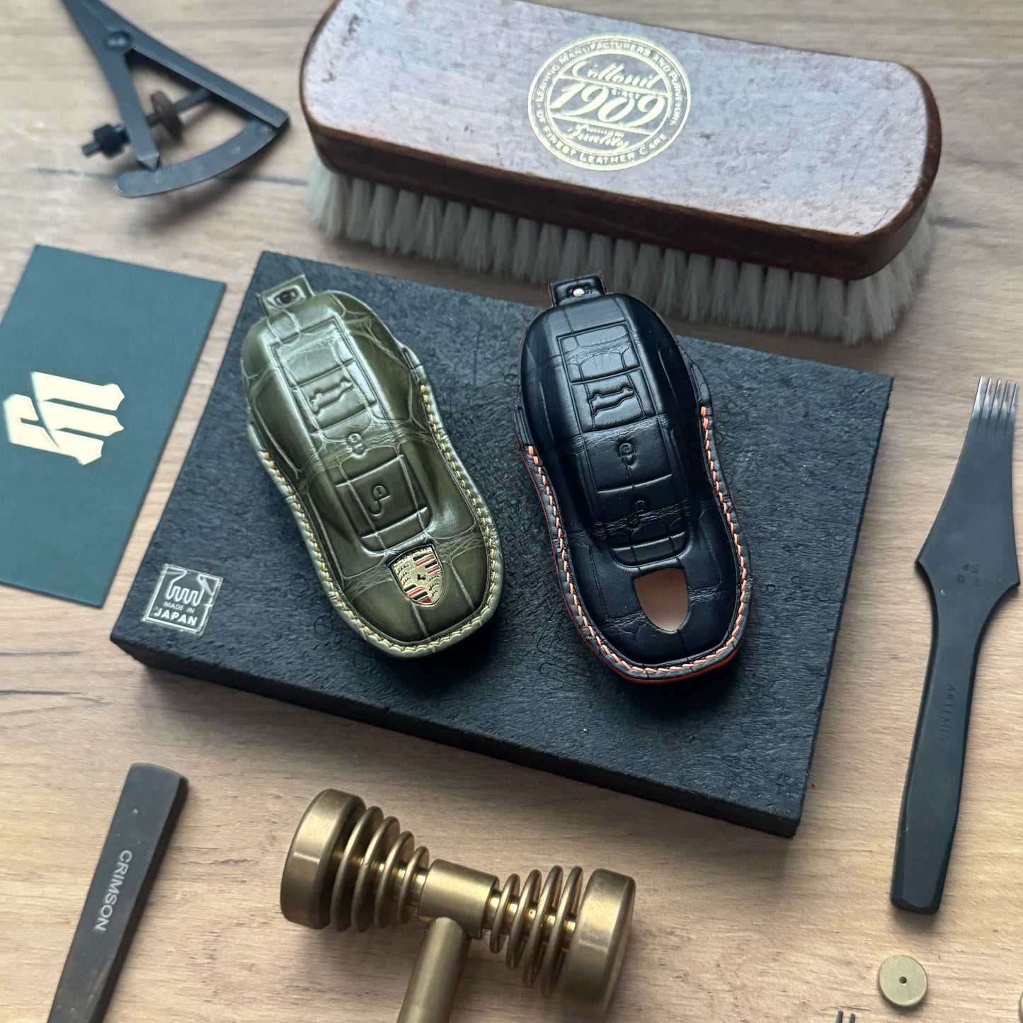 Porsche Car Key Fob Cover Leather