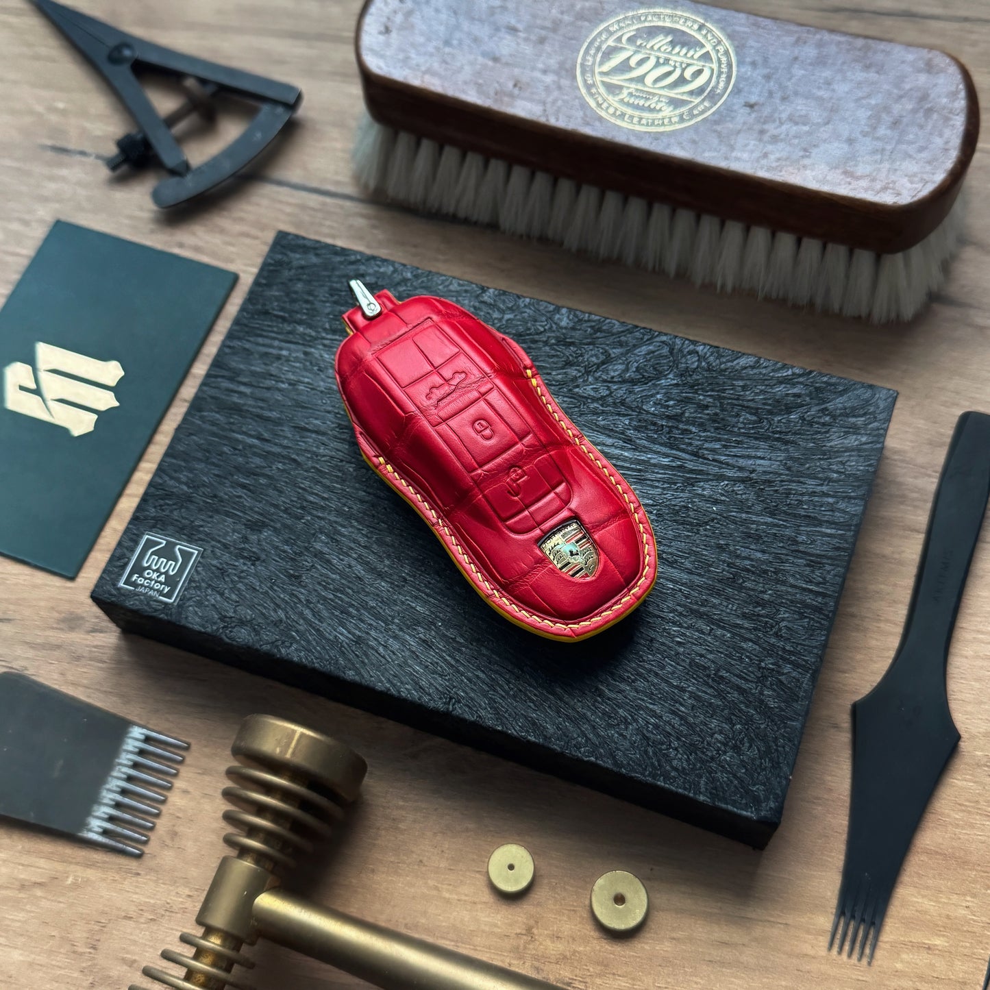 Porsche Car Key Fob Cover Leather