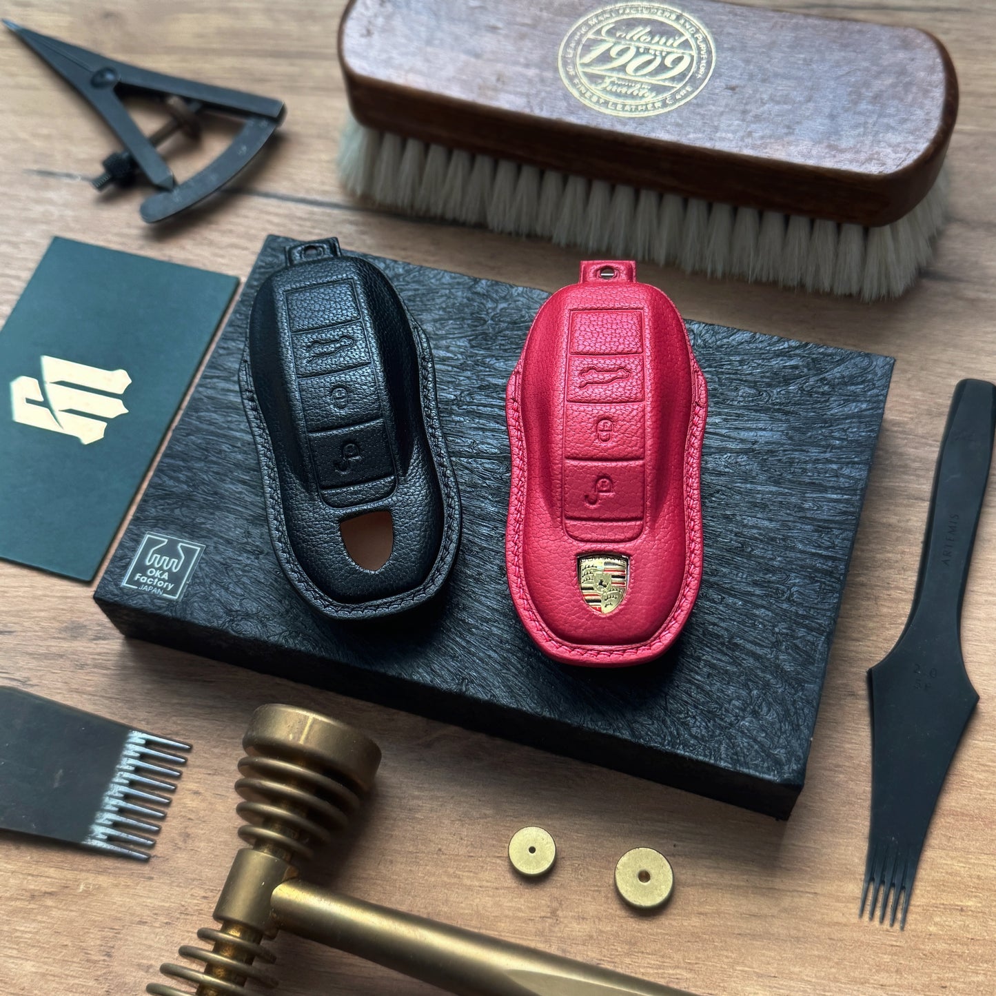 Porsche Car Key Fob Cover Leather