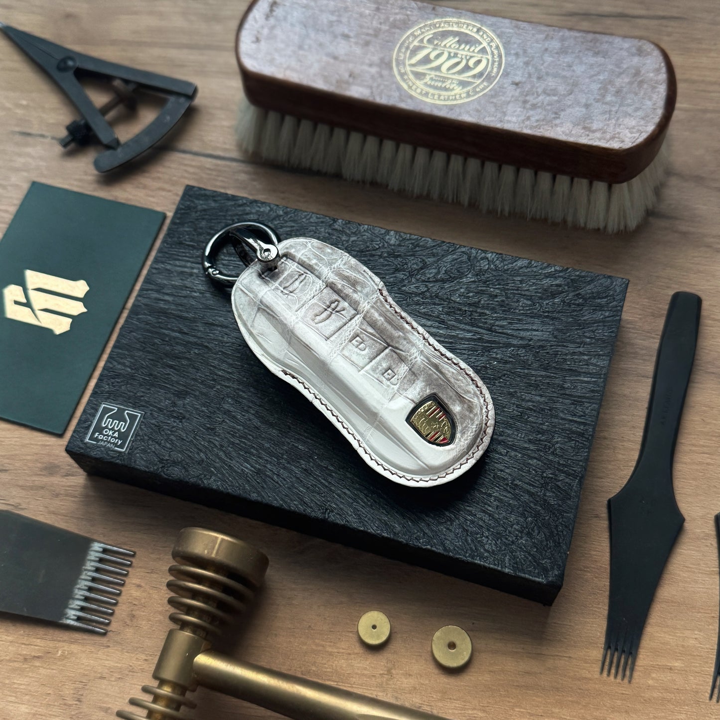 Porsche Car Key Fob Cover Leather